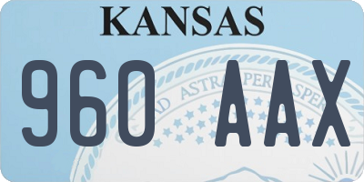 KS license plate 960AAX