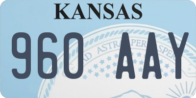 KS license plate 960AAY