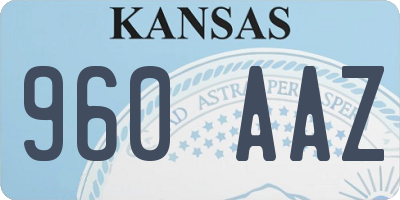 KS license plate 960AAZ