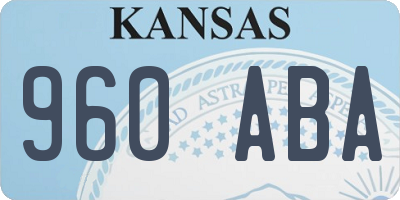 KS license plate 960ABA