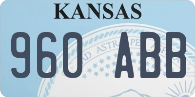 KS license plate 960ABB