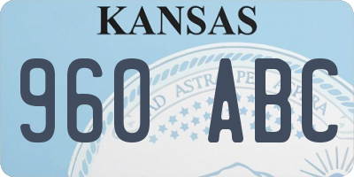 KS license plate 960ABC