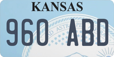 KS license plate 960ABD
