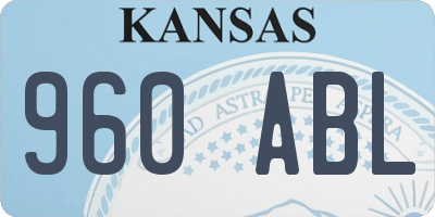 KS license plate 960ABL