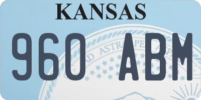 KS license plate 960ABM