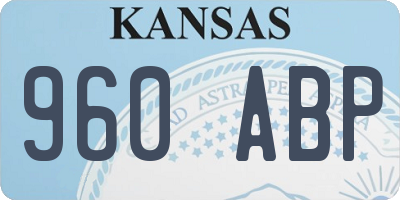 KS license plate 960ABP