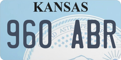 KS license plate 960ABR