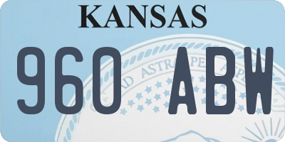 KS license plate 960ABW