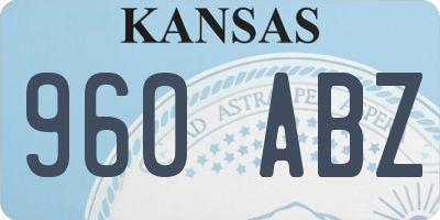 KS license plate 960ABZ