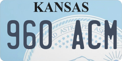 KS license plate 960ACM