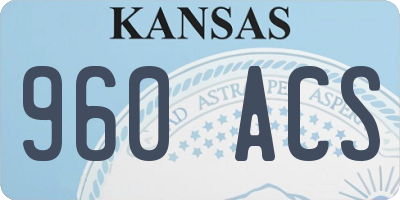 KS license plate 960ACS