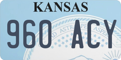 KS license plate 960ACY