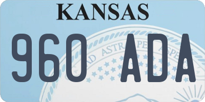 KS license plate 960ADA