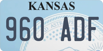 KS license plate 960ADF