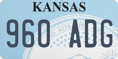 KS license plate 960ADG