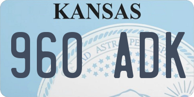 KS license plate 960ADK