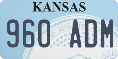 KS license plate 960ADM