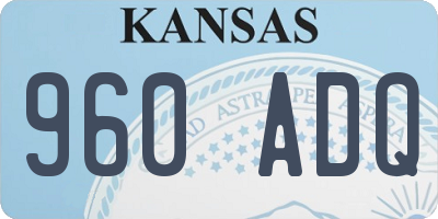 KS license plate 960ADQ