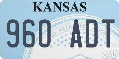 KS license plate 960ADT