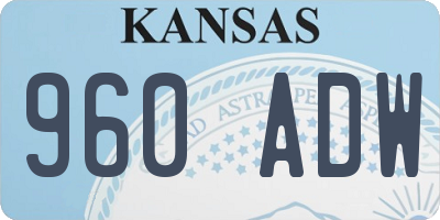 KS license plate 960ADW
