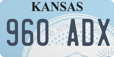 KS license plate 960ADX
