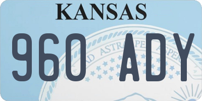 KS license plate 960ADY