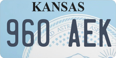 KS license plate 960AEK