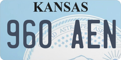 KS license plate 960AEN