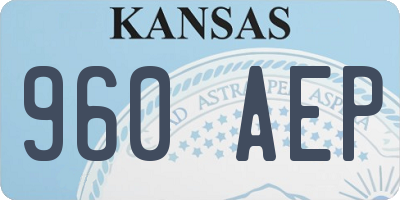 KS license plate 960AEP