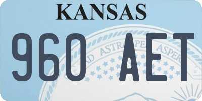 KS license plate 960AET