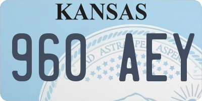KS license plate 960AEY