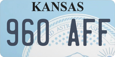 KS license plate 960AFF