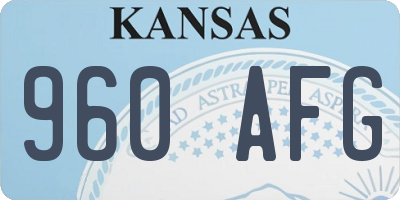 KS license plate 960AFG