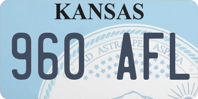 KS license plate 960AFL