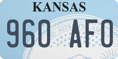 KS license plate 960AFO