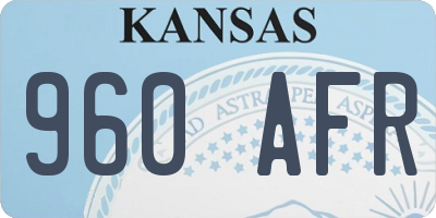 KS license plate 960AFR