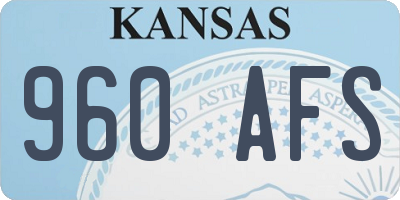 KS license plate 960AFS