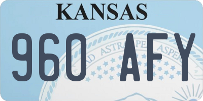 KS license plate 960AFY