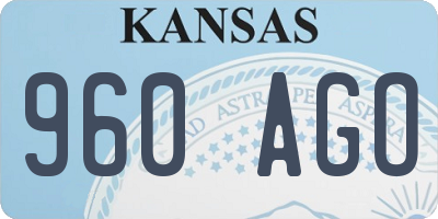 KS license plate 960AGO