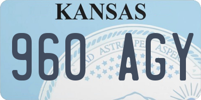 KS license plate 960AGY