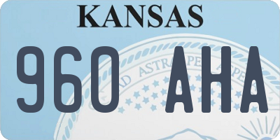 KS license plate 960AHA