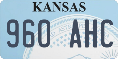 KS license plate 960AHC