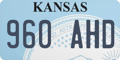 KS license plate 960AHD