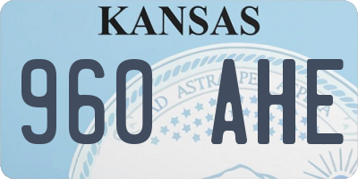 KS license plate 960AHE