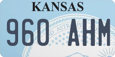 KS license plate 960AHM