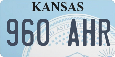 KS license plate 960AHR