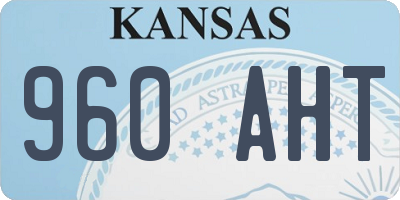 KS license plate 960AHT