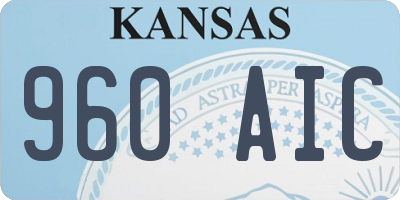 KS license plate 960AIC