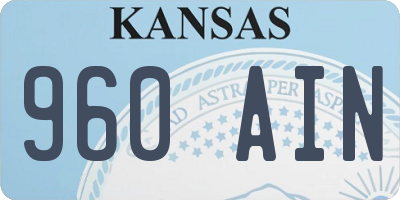 KS license plate 960AIN
