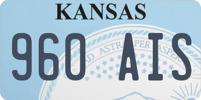 KS license plate 960AIS